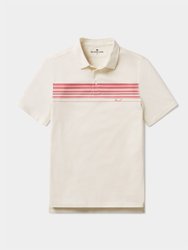 Chip Pique Polo T-Shirt - Mineral Red Script