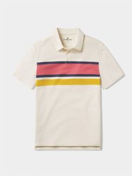 Chip Pique Polo T-Shirt - Mineral Red Stripe