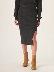 Collins Knit Midi Skirt - Charcoal