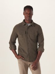 Comfort Terry Shirt Jacket - Olive