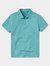 Cross-Back Seamed Performance Polo - Turquoise