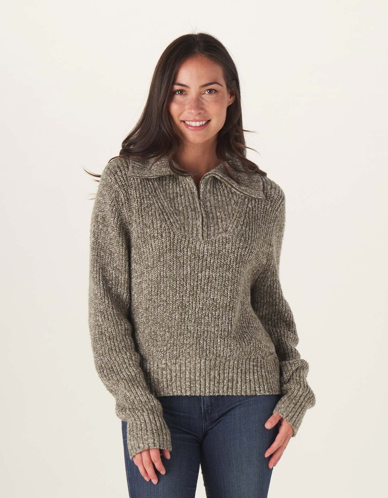 Dani Quarter Zip Sweater - Olive