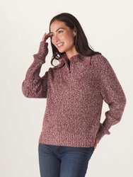 Dani Quarter Zip Sweater - Oxblood