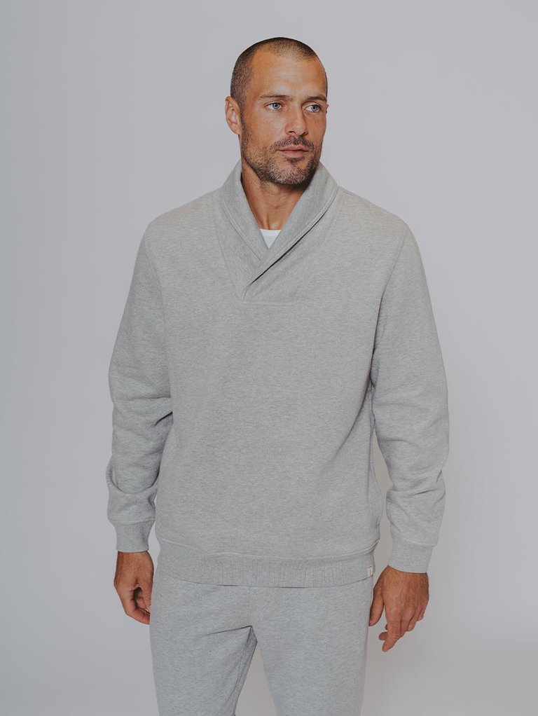 Fairweather Shawl Collar Sweatshirt - Athletic Grey