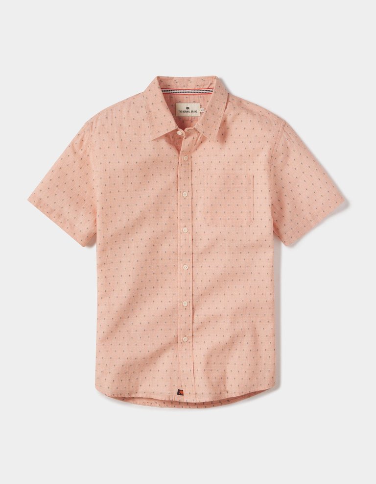 Freshwater Short Sleeve Button Up Shirt - Double Nep Copper Dobby