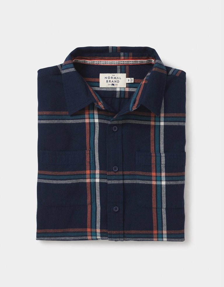 Jackson Button Up Shirt - Navy Plaid