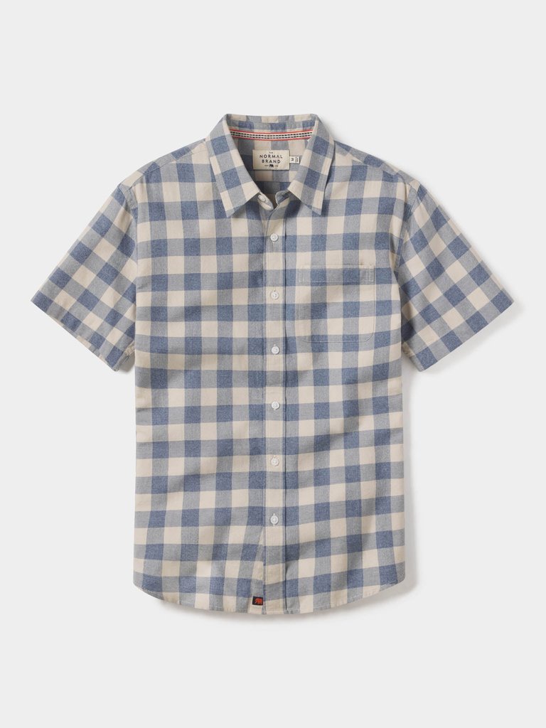 Jasper Short Sleeve Button Down Shirt - Blue Check Jasper