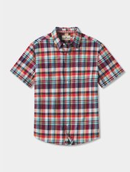 Jasper Short Sleeve Button Down Shirt - Vintage Red Plaid