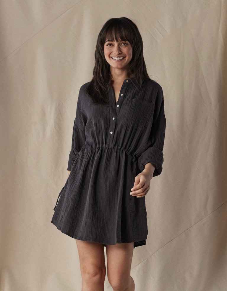 Kalo Shirt Dress In Phantom - Phantom