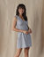 Lived-In Cotton Camille Button Thru Mini Dress - Navy Railroad Stripe