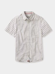 Lived-In Cotton Short Sleeve Button Up - Pine Needle Stripe