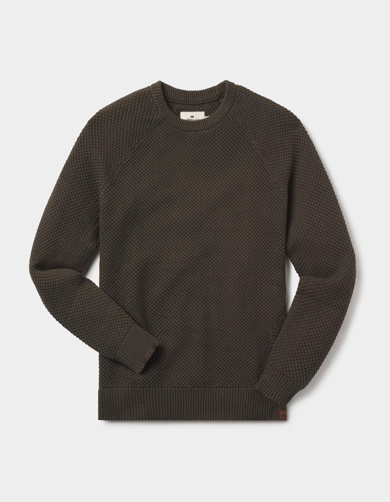 Moss Stitch Crew sweater - Oakmoss