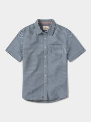 POS Freshwater Short Sleeve Button Up Shirt - Navy Stripe