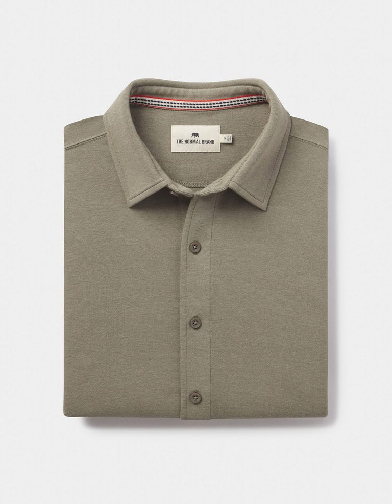 Puremeso Acid Wash Button Up Shirt - Moss