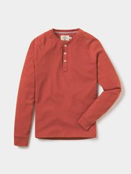 Puremeso Raglan Henley T Shirt - Rust