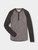 Puremeso Retro Henley T Shirt - Heathered grey/Green Sleeves