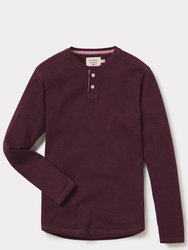 Puremeso Two Button Henley T-Shirt - Wine