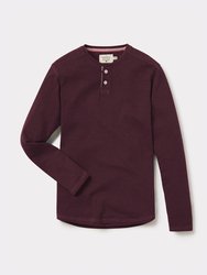 Puremeso Two Button Henley - Wine