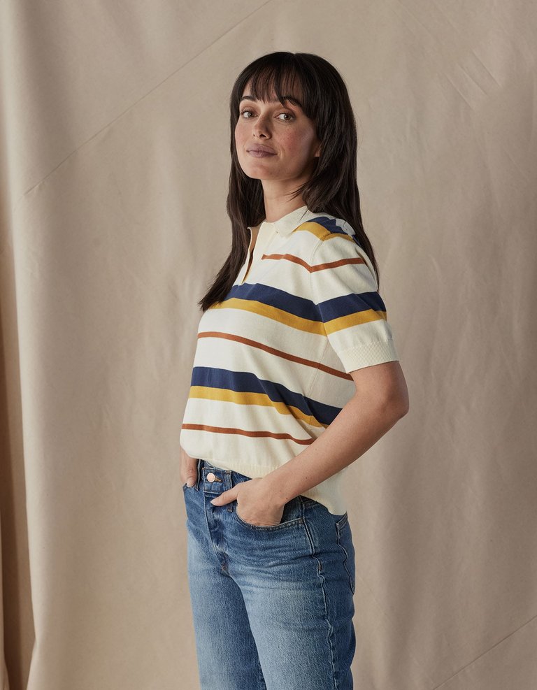 Robles Polo Top - Retro Camp Stripe