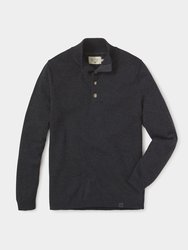 Roll Hem Button Pullover - Charcoal