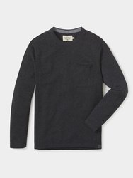 Roll Hem Pocket Crew Sweater - Charcoal
