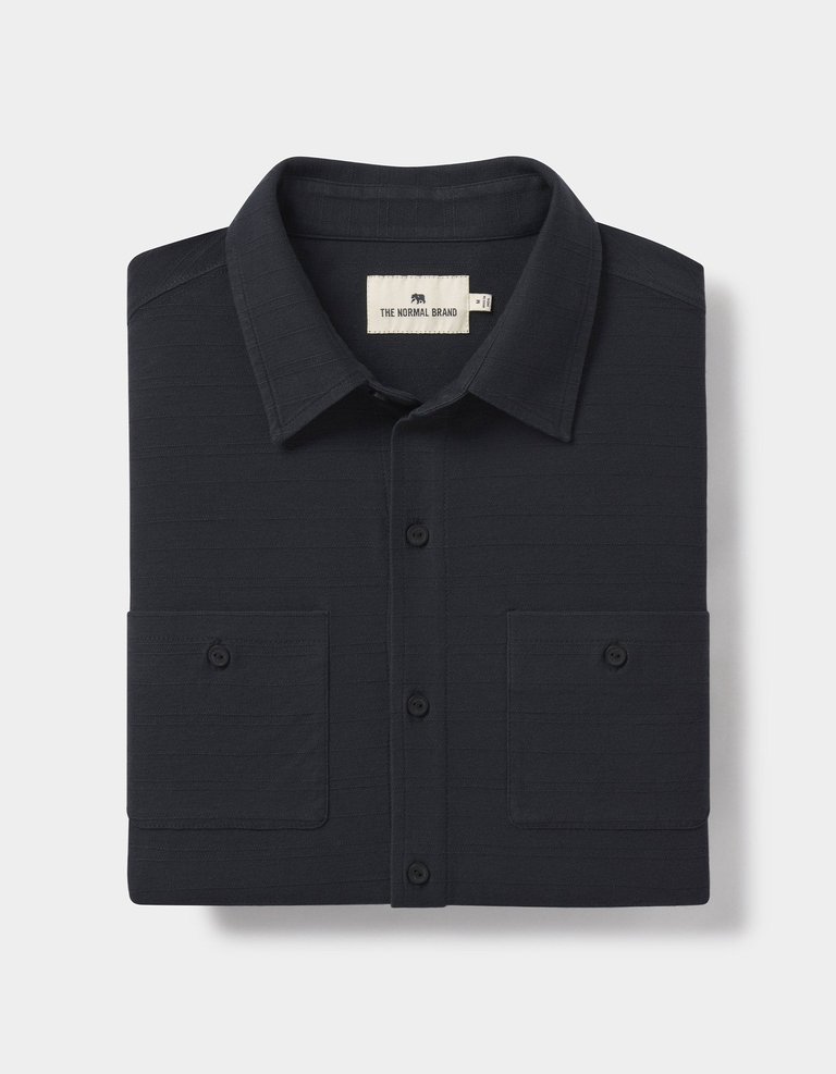 Sequoia Jacquard Long Sleeve Button Down - Black