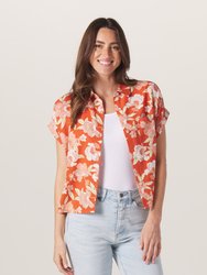 Sonoran Slub Camp Shirt - Cayenne Floral Print