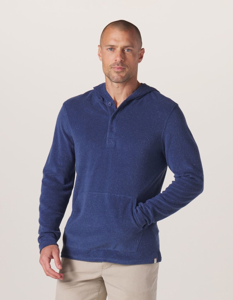 Towel Terry Henley Hoodie - Navy