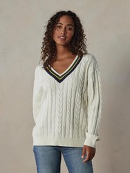 Victoria V-Neck Sweater - Cream