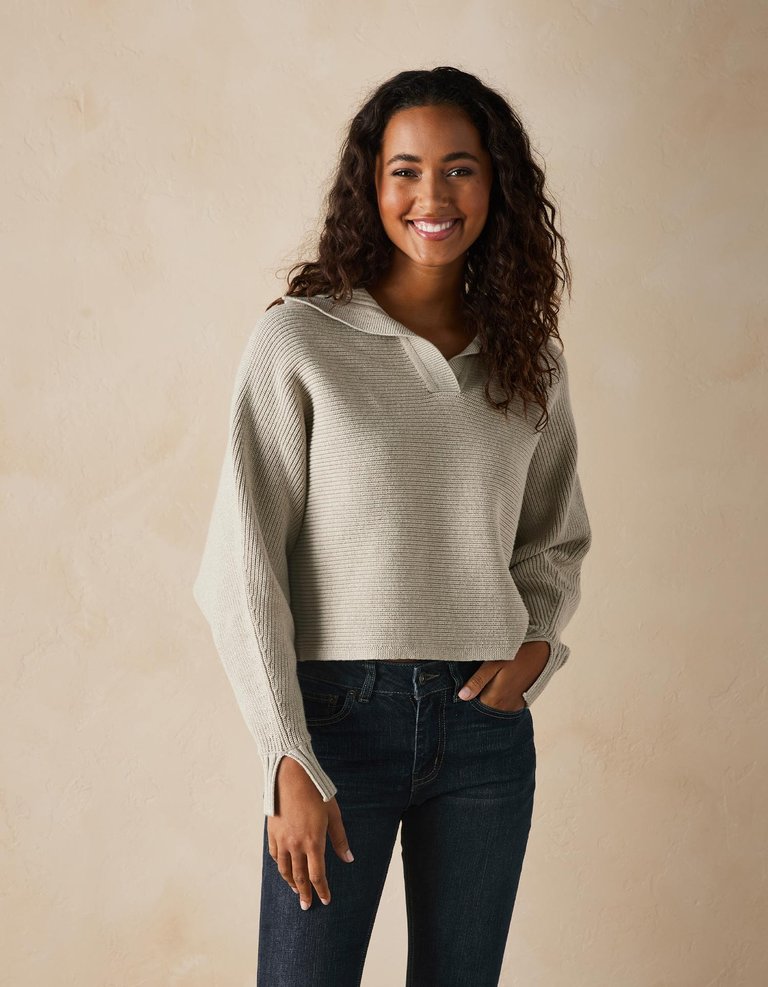 Wendy Polo Sweater - Oatmeal