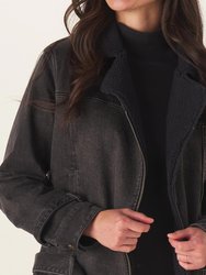 Women's Denim Moto Jacket