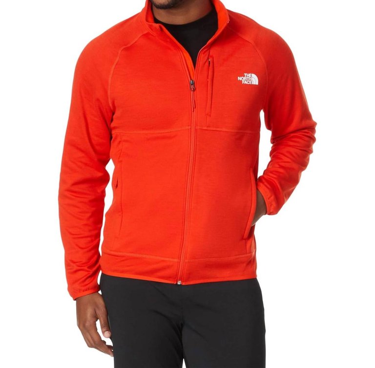 Canyonlands Full Zip Sweater In Fiery Red Heather - Fiery Red Heather