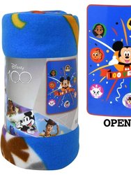 Disney 100th Aniversary 45 x 60 Inch Fleece Throw