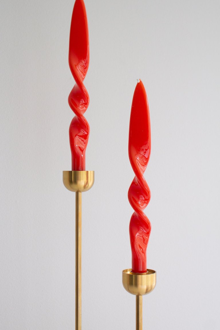 Taper Candle Set (Coral) - Coral