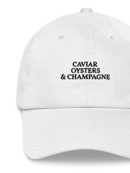 Caviar, Oysters & Champagne - Embroidered Cap - White