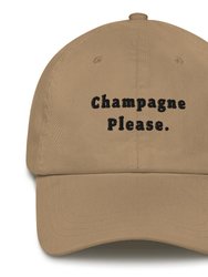 Champagne Please. - Embroidered Cap - Khaki