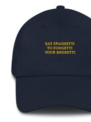 Eat Spaghetti To Forgetti Your Regretti - Embroidered Cap - Navy