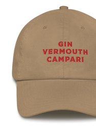 Gin Vermouth Campari - Embroidered Cap - Khaki