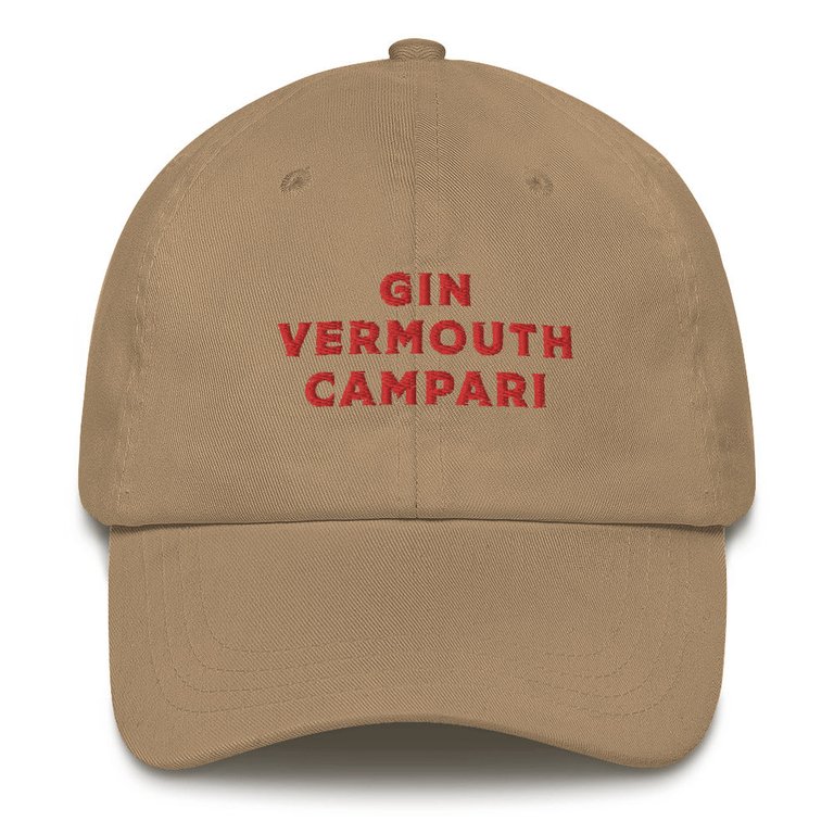 Gin Vermouth Campari - Embroidered Cap - Khaki