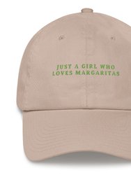 Just A Girl Who Loves Margaritas - Embroidered Dad Cap - Stone