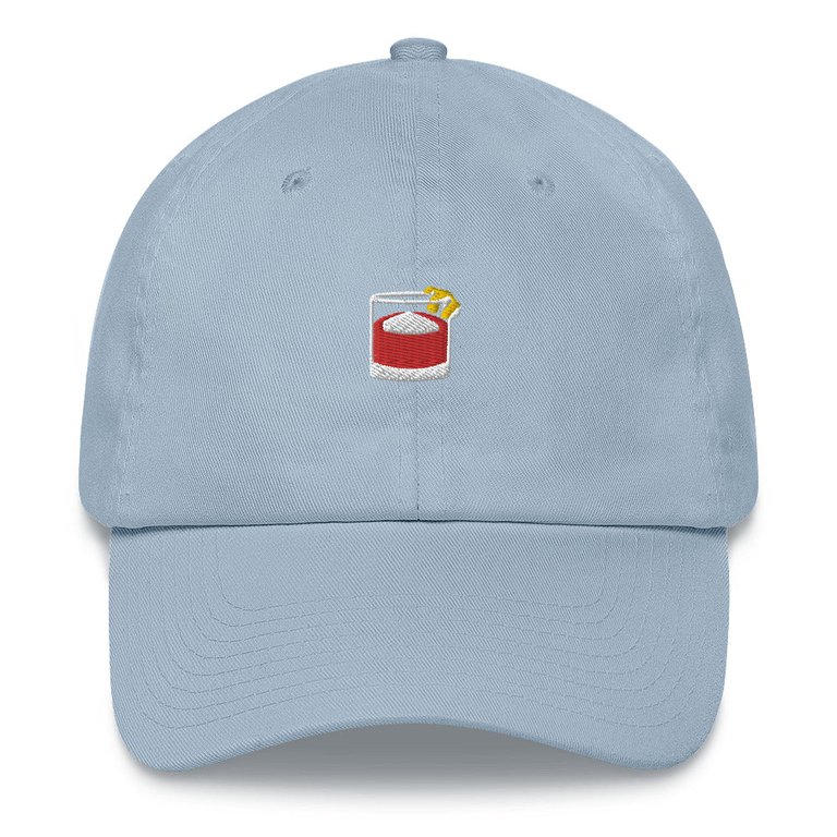 Negroni Glass - Embroidered Cap - Light Blue