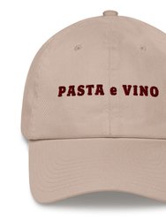 Pasta E Vino Embroidered Cap - Stone