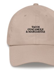 Tacos, Guacamole & Margaritas - Embroidered Cap - Stone