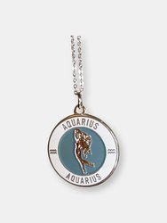 Aquarius Enamel Zodiac Pendant