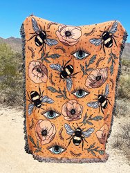 Bees Knees Woven Throw Blanket - Orange