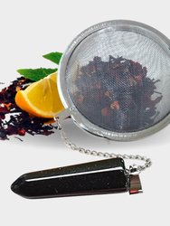 Black Onyx Crystal Gemstone 2-Inch Tea Ball Infuser