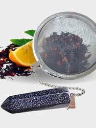 Blue Sandstone Crystal Gemstone 2-Inch Tea Ball Infuser