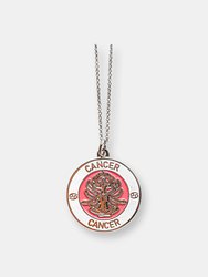 Cancer Enamel Zodiac Pendant - Burgundy