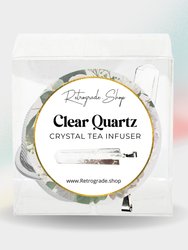 Clear Quartz Crystal Gemstone 2-Inch Tea Ball Infuser - White