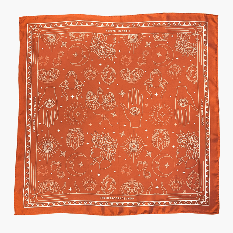 Cosmic Wraps 100% Silk Square Bandana